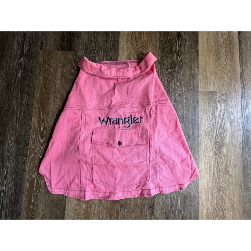 Wrangler Dog Jacket Pet XL Pink Denim Embroidered Logo Vest Pocket